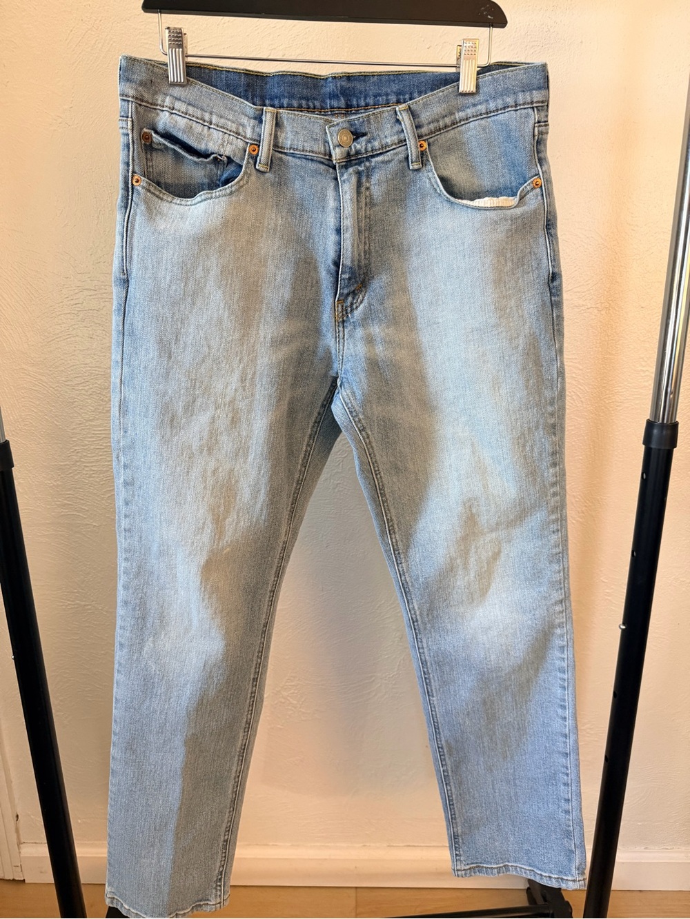 Levi's Slim Light‎ Blue Denim Jeans 5-Pocket Design Men Regular Size 32x30